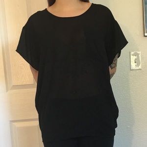 🤩Oversized Black sheer pocket shirt